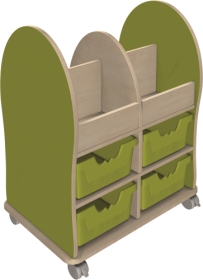 Leseratte Maxi mit 4 Fächern und 4 Schubladen Mit 4 Ergo Tray Boxen C2-image