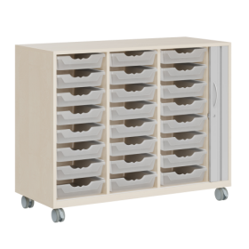 Ergo Tray Sideboard Serie CSRF 3 mit Rollotür B/H/T: 117,9x100x50 cm, auf Sockel, 12 hohe Ergotray-Boxen-image