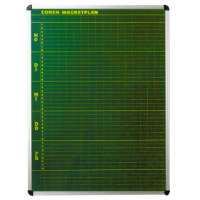 Stundenplantafel aus Premium Stahlemaille in grün B/H: 57x103 cm, 8 Stunden, 10 Klassen, Stahlemaillie grün, magnethaftend, beschreibbar-image