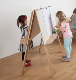 Staffelei, höhenverstellbar B/H: 115 x 56 cm, inkl. 4 Foldback-Klammern, Staffelei für 4 Kinder-image
