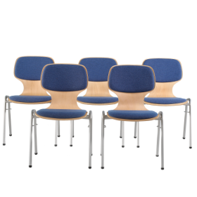 Schalenstuhl gepolstert mit Rundrohrgestell, stapelbar Sitzhöhe: 46 cm, mit Sitz- und Rückenpolster und Vierfuß- Rundrohrgestell-image