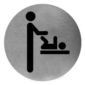 Piktogramm rund Wickeltisch Edelstahl, Ø 11,6 cm-image