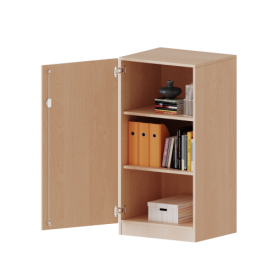 Schrank, 3 Ordnerhöhen - Serie evo180 Breite 60 cm, Gesamthöhe 118 cm, 1 Tür, abschließbar-image