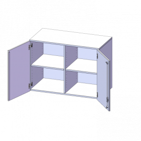 Aufsatzschrank, 2 Ordnerhöhen - Serie evo180 B/H/T: 100x72x40 cm, 2 Türen, abschließbar, mit Mittelwand-image