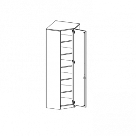 Innenecke als Schrank, 6 Ordnerhöhen - Serie evo180 B/H/T: 70x226x70 cm, Für 40 cm tiefe Schrankwände, Tür öffnet rechts, mit Sockel (81 mm)-image