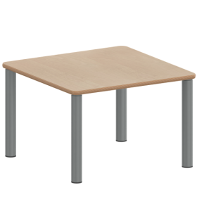 Tisch ZALOTTI mit Schichtstoff-Belag Quadrattische, Maße B/T: 80x80 bzw. 60x60 cm, Höhen 25…76 cm, Stahlrohrbeine Ø 60 mm, Fußvariante: Stellfuß-image