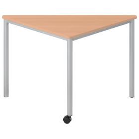 Fahrbarer Dreieckstisch aus der Serie Vari² mit melaminharzbeschichteten Tischplatte B/H/T: 113x72x80/80 cm-image