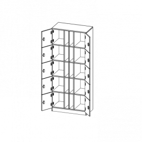 Schließfachschrank, 5 Ordnerhöhen - Serie evo180 B/H/T: 80x190x40 cm, 10 Schließfächer, mit Postfach, mit Sockel (81 mm)-image