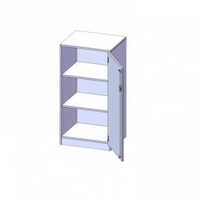 Schrank, 3 Ordnerhöhen - Serie evo180 B/H/T: 60x118x40 cm, 1 Tür, abschließbar, Tür öffnet nach rechts, mit Sockel (81 mm)-image