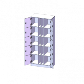 Schließfachschrank, 5 Ordnerhöhen - Serie evo180 B/H/T: 80x190x40 cm, 10 Schließfächer, mit Postfach, mit Sockel (81 mm)-image
