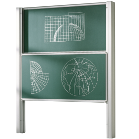 Zweiflächige Pylonentafel Schultafel aus Premium Stahlemaille, Serie PY2 E B/H: 200x100 cm, grün-image