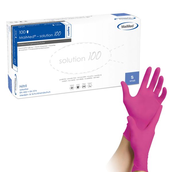 Nitril-Einmalhandschuhe, magenta, Größe S, 100 Stück-image