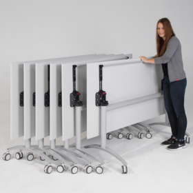 Seitenklapptisch mit Vollkernplatte "PowerSurf", fahrbar B/H/T: 160x72x80 cm-image
