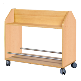 Taschenwagen doppelseitig mit Ablagen in 2 Etagen, aus feuerhemmendem Material - Dekor Birke, H/T: 82x50 cm-image
