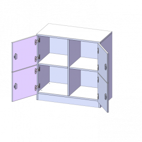 Schließfachschrank, 2 Ordnerhöhen - Serie evo180 B/H/T: 80x82x40 cm, 4 Schließfächer, mit Sockel (81 mm)-image