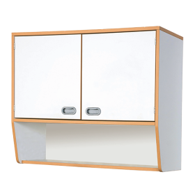 Hängeschrank über Garderobenablage B/H/T: 80x80x40 cm, 2türiger Schrank, darunter offenes Fach-image