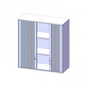 Aufsatzschrank mit Rollo, 3 Ordnerhöhen - Serie evo180 B/H/T: 100x108x40 cm, Querrollladen, abschließbar-image