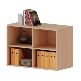 Aufsatzregal für ErgoTray Serie, 2 Ordnerhöhe - Serie evo180 Gesamthöhe 72 cm, mit Mittelwand, in verschiedenen Breiten und Tiefen-image