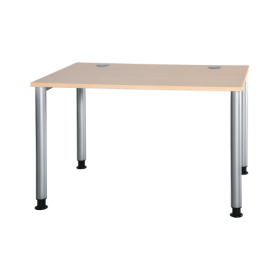 Schreibtisch höhenverstellbar mit Rundrohrgestell H/T: 72-86x80 cm, Tischbreite, Plattendekor wählbar-image