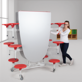 Spaceflex 2.0 Klapptisch mit Vollkernplatte "PowerSurf", oval B/H/T: 305x74x107 cm, 12 Sitze, Sitzhöhe 46 cm-image