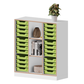 qickly® Regal, 3 Ordnerhöhen, 24 kleine Ergo Tray Boxen B/H/T: 104,2x110,5x42,6 cm-image