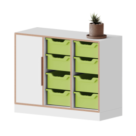 qickly® Schrank, 2 Ordnerhöhen, 1 Tür, 8 große Ergo Tray Boxen B/H/T: 104,2x74,3x42,6 cm-image