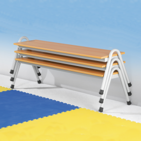 Stapelbare Bank mit Sitzfläche "PowerSurf" Vollkern B/H/T: 120x31x48 cm-image