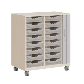 Sideboard Serie CSRF mit Rollotür für Ergo Tray Boxen B/H/T: 83,7x100x50 cm, auf Rollen-image