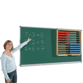 Wandtafel aus Stahl, Serie ST, grün Wandtafel wahlweise mit Ablage-image