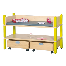 Stollen-Wickeltisch mit Auflage und Rollkästen B/H/T: 106x60x40 cm, mit Schaumgummiauflage, unten mit 2 Rollkästen-image