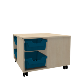 Spielinsel A-Toll Midi CS, mit 8 hohen Ergo Tray Boxen C2, fahrbar B/H/T: 75x64x75 cm, Korpusdekor und Farbe der Boxen nach Wahl-image
