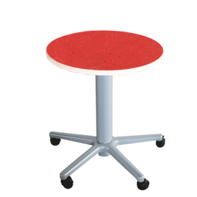 Beistelltisch mit Fußkreuz und Gasfeder, HV 72-110 cm Tischplatte mit Linoleumbelag, rund, Durchmesser: 60 cm-image