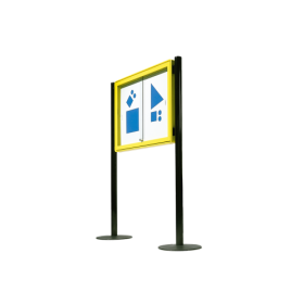 Aluvitrine Modell W3 mit Lederstruktur Maße wählbar-image