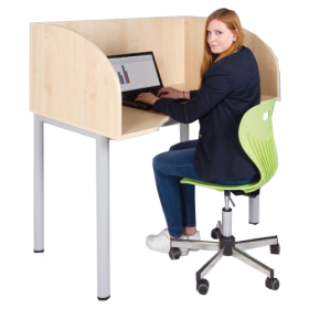 Arbeitstisch mit Sichtblende und Körperausschnitt Tiefe: 80 cm, Breite & Höhe wählbar-image