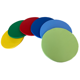 6er Set Sitzkissen, Multicolor Bezug Kunstleder DM./H 35x12 cm, runde Schaumstoffkissen, Set in 4 Farben-image