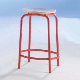 Vierfuß-Hocker mit umlaufender Fußraste Sitzhöhe 51 cm, Gestellfarbe nach Wahl-image