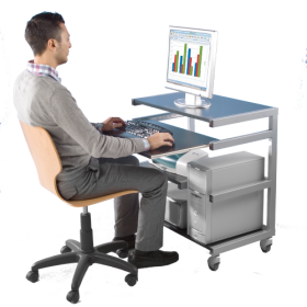 Mobiler PC-Arbeitsplatz B/H/T: 76x85x45 cm, Tastaturhöhe: 72 cm-image