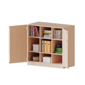 Schrank, dreireihig, 2 Ordnerhöhen - evo180 Serie Breite 104,5 cm, Gesamthöhe 100 cm, zweitürig, mit Sockel, ohne Boxen-image