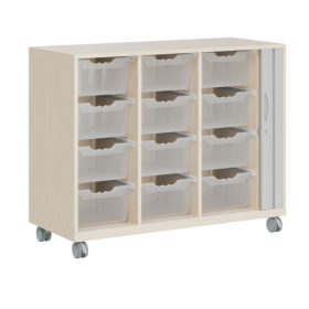 Ergo Tray Sideboard Serie CSRF 3 mit Rollotür B/H/T: 117,9x100x50 cm, auf Sockel, 12 hohe Ergotray-Boxen-image