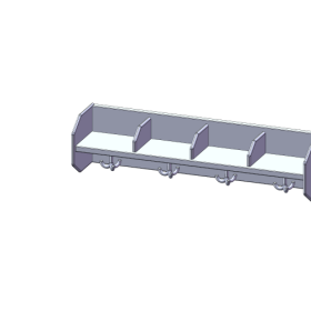 Garderobenablage mit Fachtrennern und Haken B/H/T: 80x20x18 cm, oben 4 offene Fächer mit Fachtrennern, darunter 4 Dreifach-Kleiderhaken-image