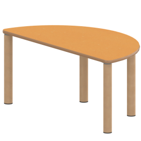 Tisch ZALOTTI mit Linoleum-Belag Halbrundtische, Stellfläche B/T: 120x60 cm, Höhen 25…76 cm, Massivholzbeine Ø 60 mm, Fußvariante: Stellfuß-image