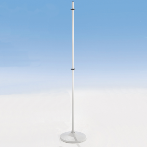 Stativ mit Tellerfuß, Serie SVR-5 Höhe: 200 cm, pulverbeschichtet, vormontierte Einhängeringe und Tellerfuß-image