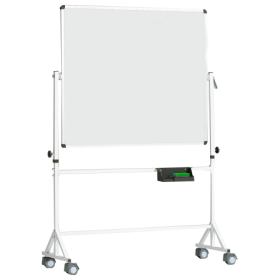 Fahrbares Whiteboard aus Stahl mit Vierkantgestell, Serie 9 ST, weiß-image