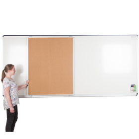 Tafel Klett/Naturkork für XXL Media-Rail 1 Wandtafel, doppelseitig B/H:100x126 cm, Klettenstoff weinrot-image