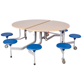Spaceflex 2.0 Klapptisch mit integrierten Stühlen, rund, Vollkernplatte "PowerSurf" B/H/T: 153x74x136 cm, Sitzfarbe wählbar-image