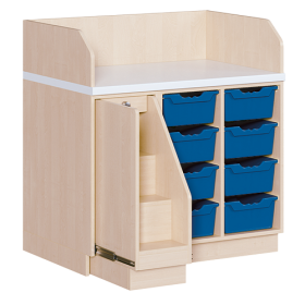Wickelkommode, dreireihig B/H/T: 107x113x71,5 cm, Ausziehbarer Aufstieg links, 8 Boxen rechts-image
