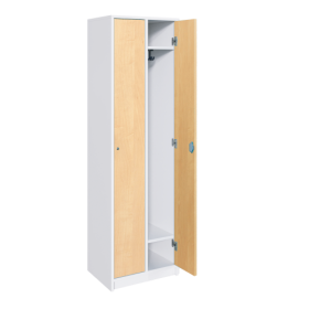 Spindschränke mit Hutboden und Garderobenhaken B/H/T: 66x190x50 cm, Schließfachschrank mit 2 durchgehenden Türen, verschieden schließend und Schuhfach-image