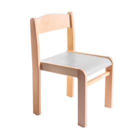 Stapelstuhl LIMBI mit Linoleum Holzstuhl, Sitz Linoleum beschichtet, Sitzhöhe 21 cm-image