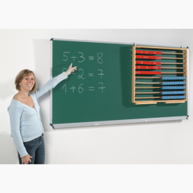 Wandtafel aus Stahlemaille, Serie E Tafelfläche: B/H: 90x60 cm, mit Ablage, schwarz-image