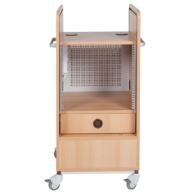 Mediencenter "Royal+", für 19" Geräte, 19", 9 HE, mobiles Rack mit Rollo B/H/T: 55x115x66 cm-image
